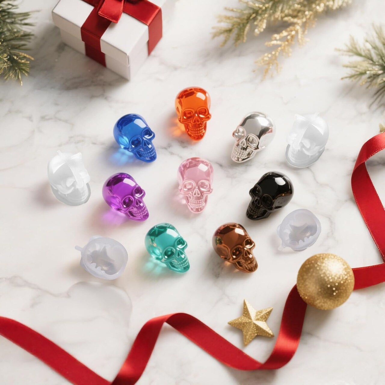 3D Skull Head Molds for Candle Making(White)6 x 6 x 0.5 inches